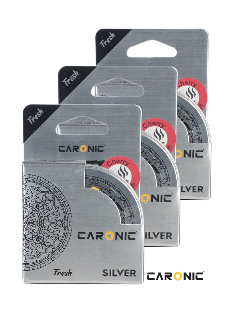 CARONIC Car Air Freshener with Adjustable Lid for Desired Strength for Auto or Home Cherry Pack Of 3 - Image 1